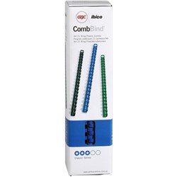 GBC Plastic Binding Comb 10mm 21 Ring 60 Sheets Capacity Blue Pack of 100