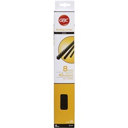 GBC Plastic Binding Comb 8mm 21 Ring 45 Sheets Capacity Black Pack of 25