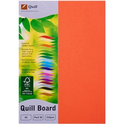 Quill Board A4 210gsm Orange Pack of 50