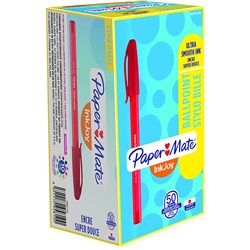 Papermate 100 Inkjoy Ballpoint Pen 1.0mm, Red Box of 50