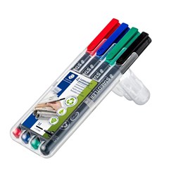 STAEDTLER 317 LUMOCOLOR PENS Perm Med 1.0mm Wlt4 WLT4