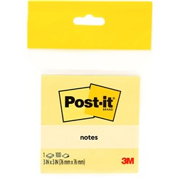 YELLOW POST-IT NOTE 654-HBY 73X73MM RETAIL