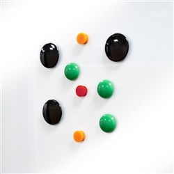 BUTTONS MAGNETIC 20MM 10/CARD BLACK