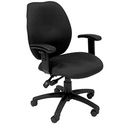 Sabina High Back Task Chair With Arms Moulded Foam Black Pattern Fabric
