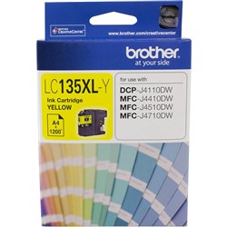 Brother LC 135 XL Yellow Ink 1200 Page Yield LC-135 LC135