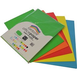 Rainbow Office Copy Paper A3 75gsm Bright Assorted Pack of 100