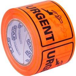Stylus Label Tape 75x100mm Urgent Black on Fluoro Orange, 500 Labels