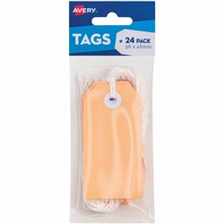 Avery Tag-It Durable Tabs Shipping Tag Size 3 Pastel Peach Pack of 24