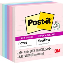 Post-It 675-6SSNRP Super Sticky Notes 98x98mm Wanderlust Pastels Pack of 6