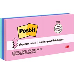 Post-It R330RP6AP Pop Up Greener Notes 76x76mm Recycled Refill Pastel Asst Pack of 6