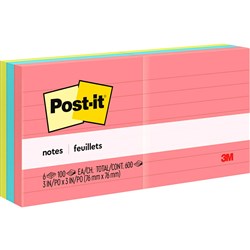 Post-It 630-6AN Notes Lined 76x76mm Poptimistic Pack of 6
