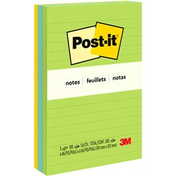 Post-It 660-3AU Notes 98x149mm Lined Jaipur Pack of 3