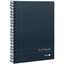 Spirax 401 Notebook Platinum A5 Ruled 90gsm 200 Page Black Side Opening