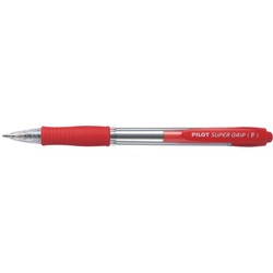 Pilot BPGP-10R Super Grip Pen Retractable Fine 0.7mm Red