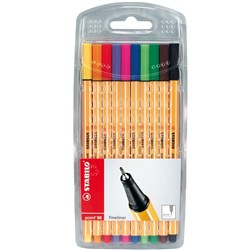 Stabilo Point 88 Fineliner Pen Fine 0.4mm Assorted Wallet Of 10