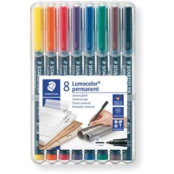 Staedtler 317 Lumocolor Marker Permanent Med 1.0mm Wallet of 8