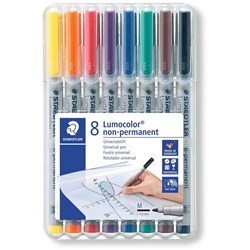 Staedtler 315 Lumocolor Marker Non-Permanent Med 1.0mm Wallet of 8