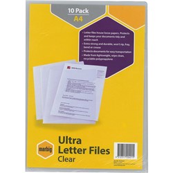 Marbig Letter Files A4 Clear Pack Of 10