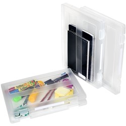 Marbig Carry Case Plastic A4 With ID Labels & Locking Clips Clear