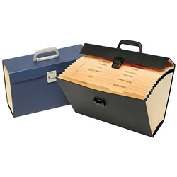 Marbig Carry Expanding File A-Z Index With Handle Assorted Black Or Blue