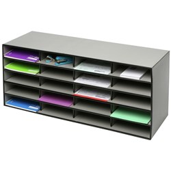 Marbig Literature Sorter 955Wx310Dx430Hmm 20 Compartment Grey