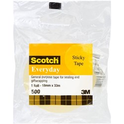 Scotch 502 Sticky Tape Crystal Clear 18mm x 33m