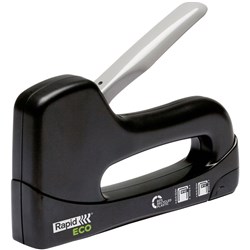 Rapid Eco Tacker Stapler 100% Recycled Steel Accepts 13/4-8 Staples Black