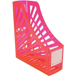 Italplast Neon Magazine Holder File Stand Neon Red