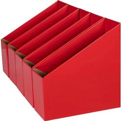 Marbig Book Boxes Small 9Wx25Dx27H cm Red Pack Of 5