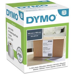 Dymo SD0904980 Labelwriter Labels 105x159mm Extra Large Shipping Box of 220