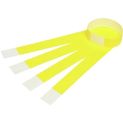 Rexel Wrist Bands With Serial Number Fluro Yellow Pack Of 100