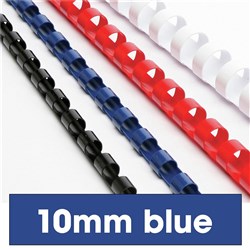 Rexel Plastic Binding Comb 10mm 65 Sheet Capacity Blue Pack of 100