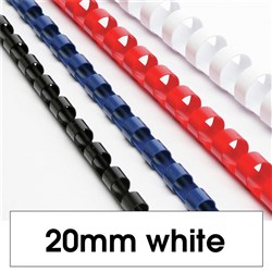 Rexel Plastic Binding Comb 20mm 165 Sheet Capacity White Pack of 100