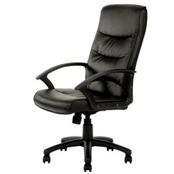 Star High Back Executive Chair With Arms Black PU Seat and Back