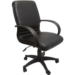 Rapidline CL610 Executive Medium Back Chair Black Padded PU