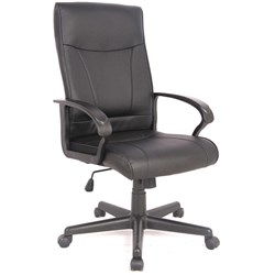 Hemsworth Chair High Back with Arms Black Bonded Leather