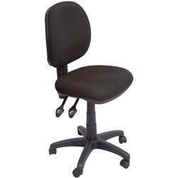 EC070 Small Seat Office Chair 3 Lever Medium Back Black Fabric Seat and Back