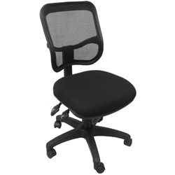 EM300 Small Seat Office Chair Black Mesh Medium Back Black Fabric Seat Black Mesh