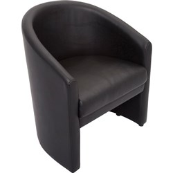 Space Single Seater Tub Chair Suits Reception or Waiting Rooms Black PU