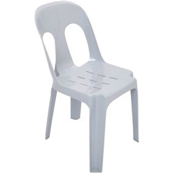 Pipee Stacking Plastic Chair Indoor or Outdoor Use 150kg Load Rated White Polypropylene