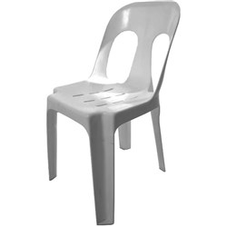 Pipee Stacking Plastic Chair Indoor or Outdoor Use 150kg Load Rated Grey Polypropylene