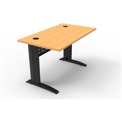 Rapid Span Open Straight Desk 1200W x 700mmD Modesty Panel Beech Top Black Steel Frame