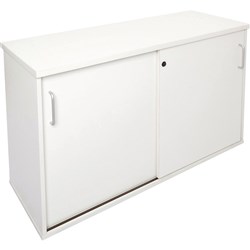 Rapid Span Credenza 1200W x 450D x 720mmH Lockable Sliding Doors All White