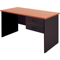 Logan Student Desk 1200W x 600mmD With 2 Drawers Beech and Ironstone