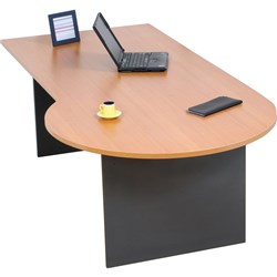 Logan P End Desk 2100W x 900/1050mmD Beech and Ironstone