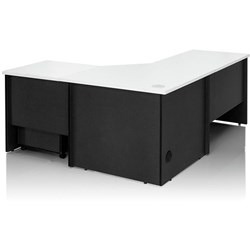 Logan Corner Desk 3 Piece 1800W x 1800W x 750mmD White and Ironstone