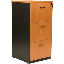 Logan Filing Cabinet 3 Drawer Lockable Beech and Ironstone