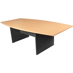 Logan Boardroom Table 2400W x 1200mmD Beech and Ironstone