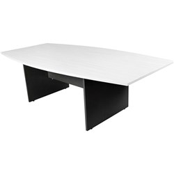 Logan Boardroom Table 2400W x 1200mmD White and Ironstone