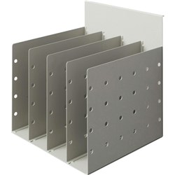 Rapid Desk Screen Accessory Perforated Metal Document Divider 4 Space Silver Grey